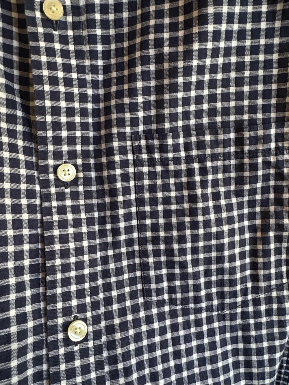 Banana Republic Navy and White Check Button-Down Shirt Mens Size Medium Slim Fit